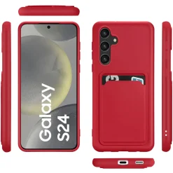 Samsung Galaxy S24 - Silikonhülle mit Kartenfach & Kameraschutz