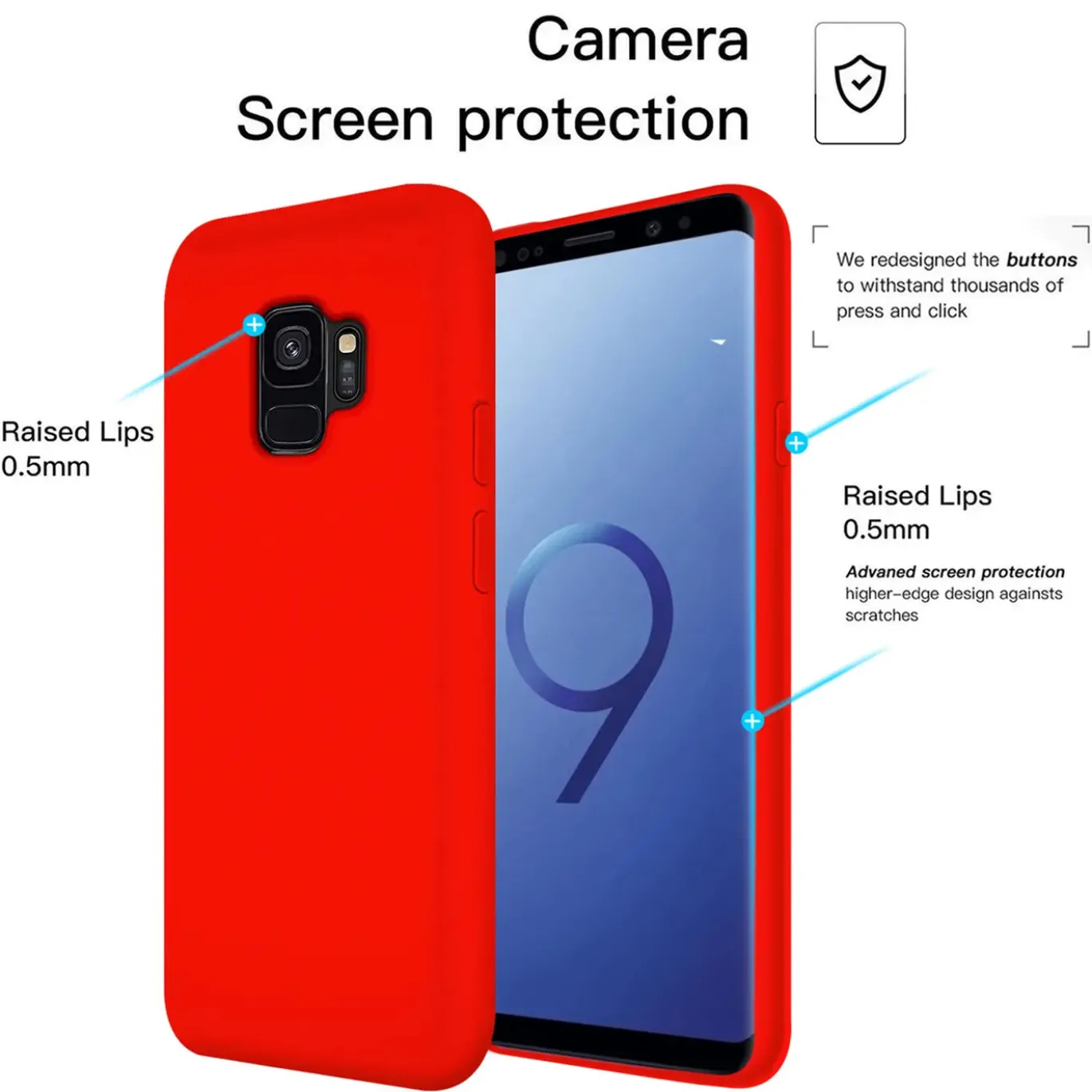 Samsung Galaxy S9 - Silikon Case mit Mikrofaser-Innenseite