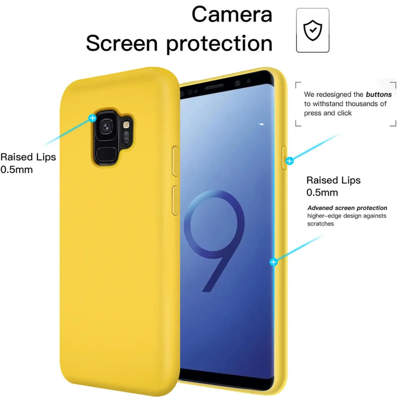 Samsung Galaxy S9 - Silikon Case mit Mikrofaser-Innenseite