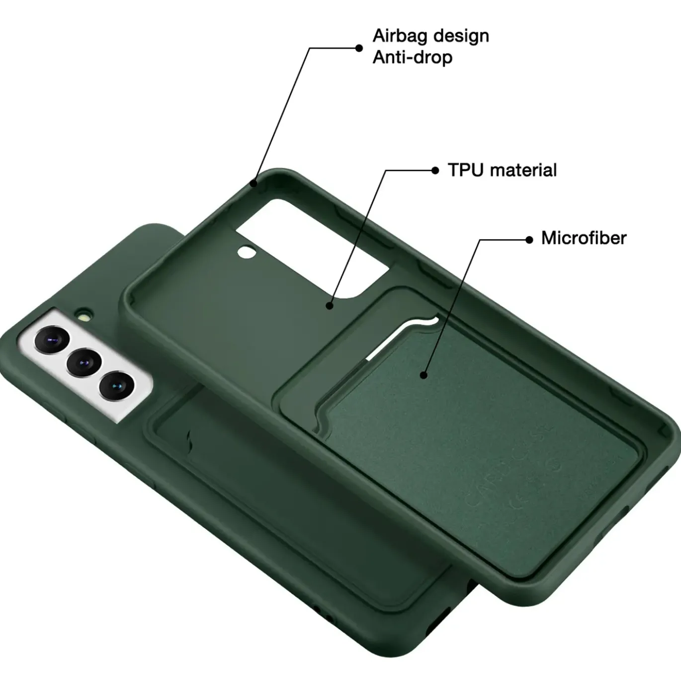 Samsung Galaxy S23 - Silikonhülle mit Kartenfach & Kameraschutz