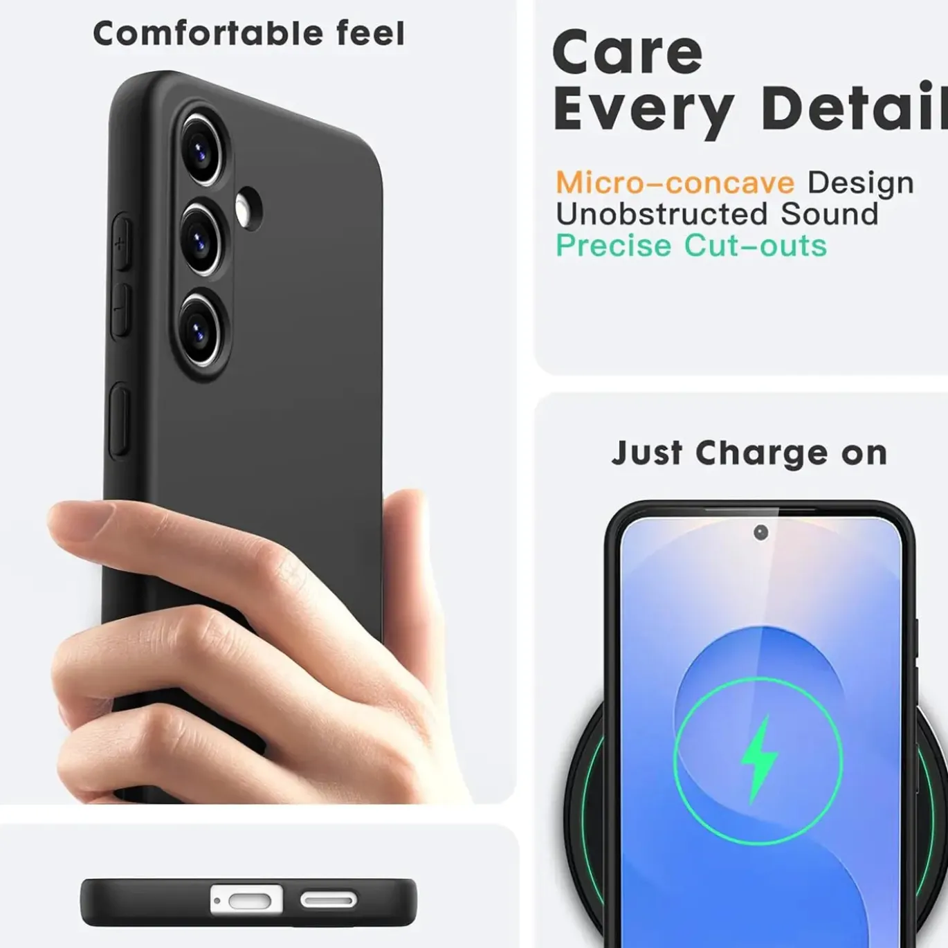 Samsung Galaxy S25 - Silikon Case mit Mikrofaser-Innenseite