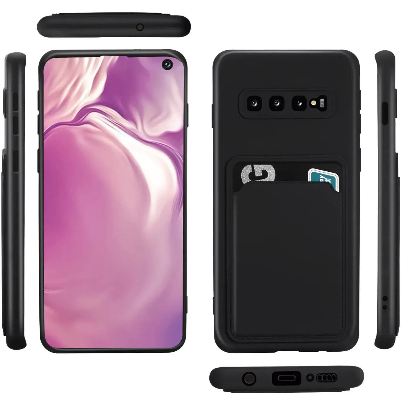 Samsung Galaxy S10 - Silikonhülle mit Kartenfach & Kameraschutz