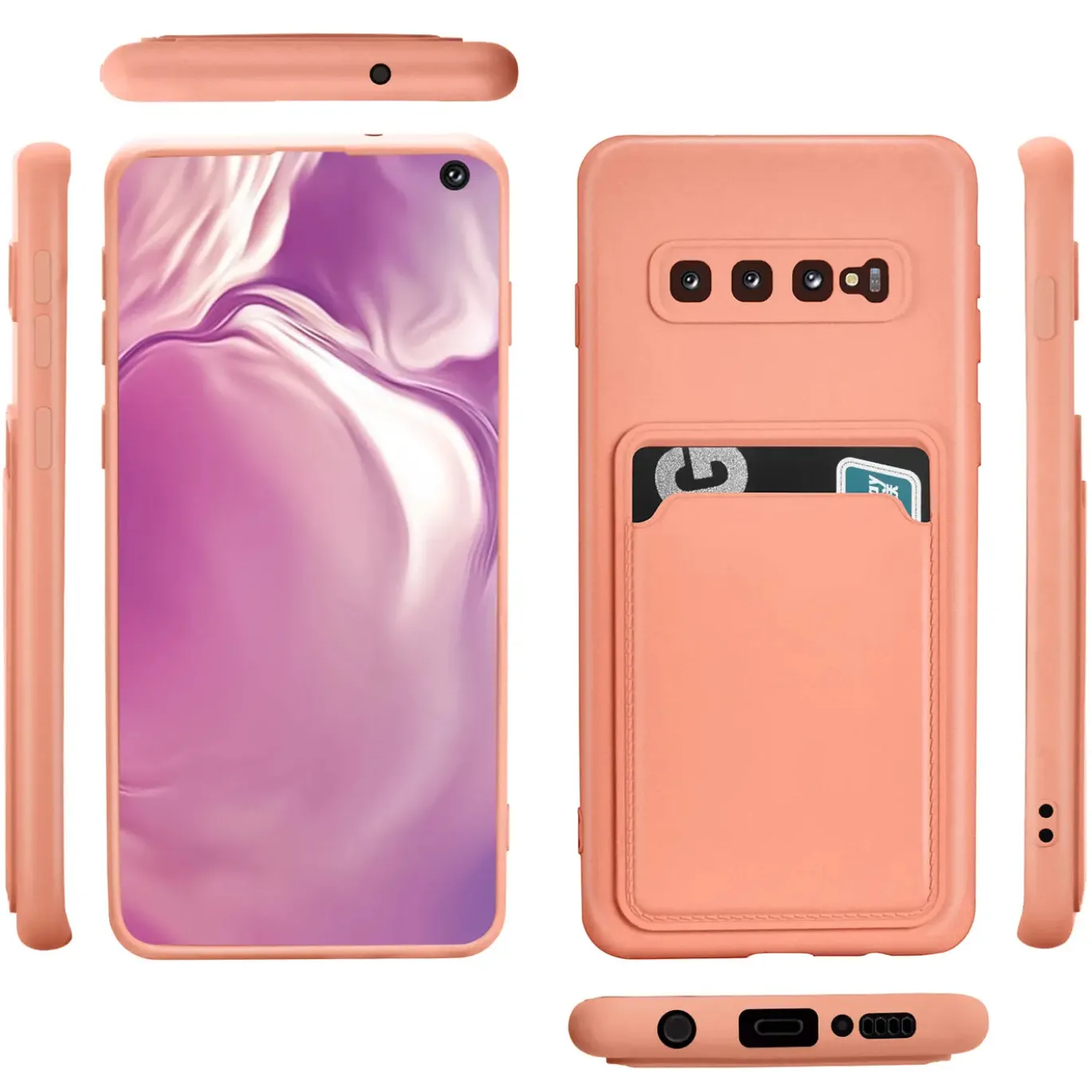 Samsung Galaxy S10 - Silikonhülle mit Kartenfach & Kameraschutz