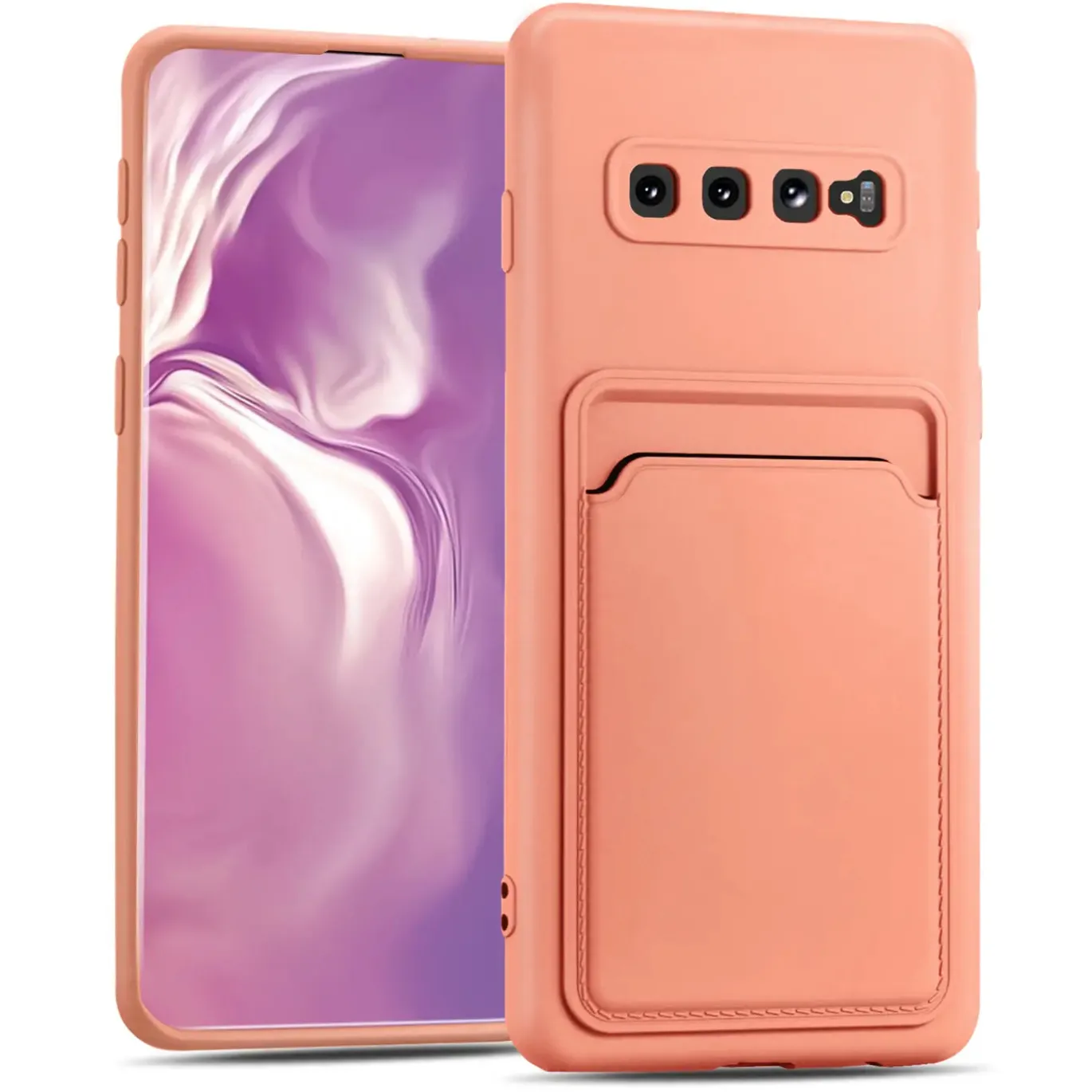 Samsung Galaxy S10 - Silikonhülle mit Kartenfach & Kameraschutz