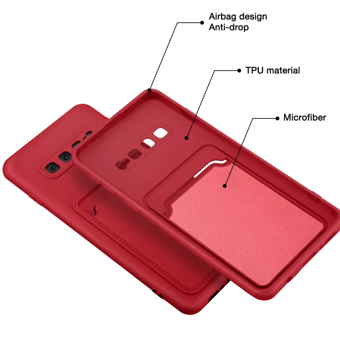 Samsung Galaxy S10 - Silikonhülle mit Kartenfach & Kameraschutz