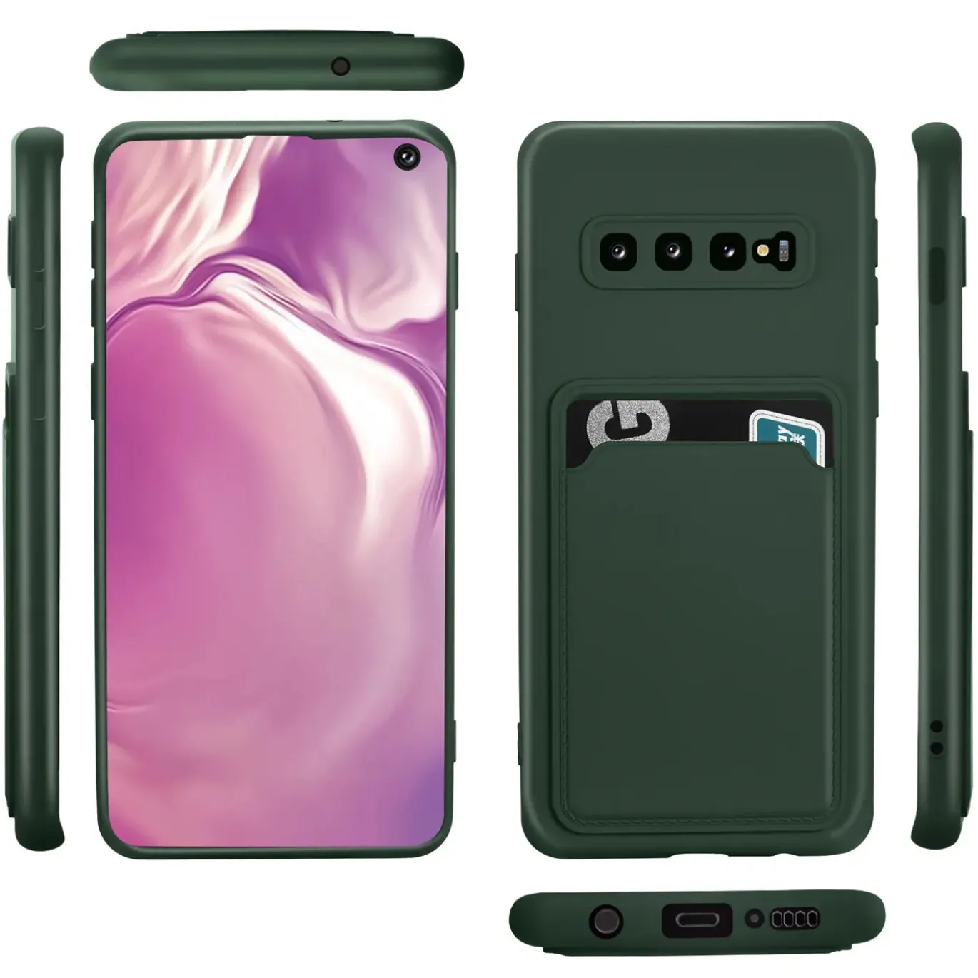 Samsung Galaxy S10 - Silikonhülle mit Kartenfach & Kameraschutz