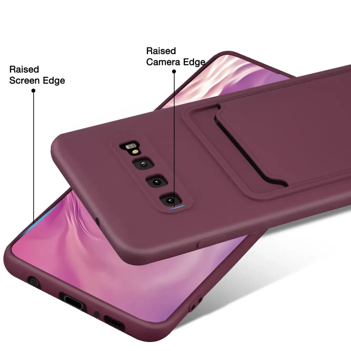 Samsung Galaxy S10 - Silikonhülle mit Kartenfach & Kameraschutz