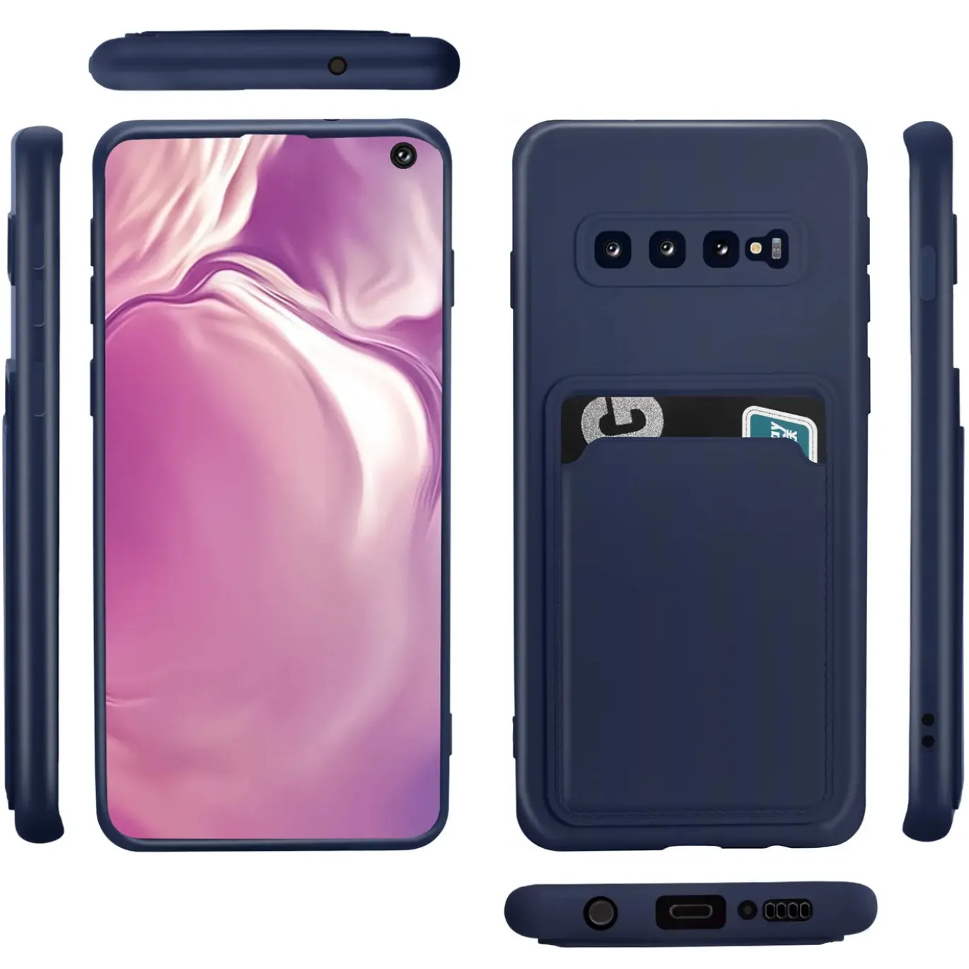 Samsung Galaxy S10 - Silikonhülle mit Kartenfach & Kameraschutz