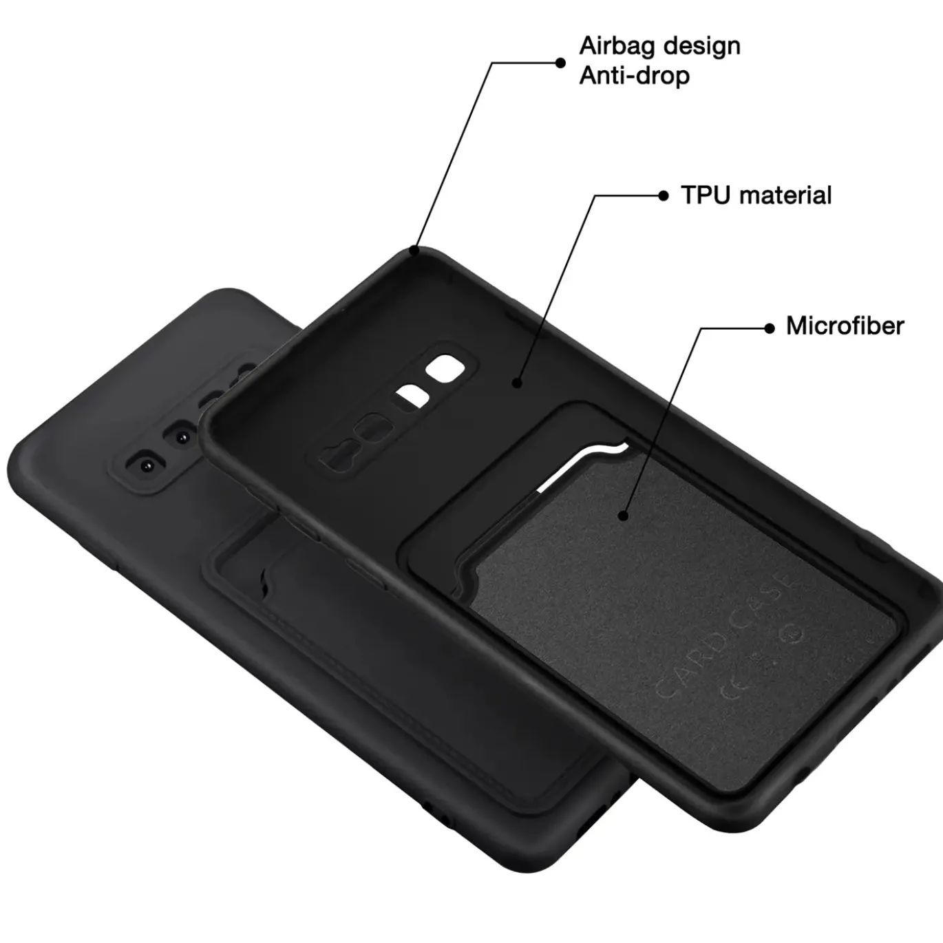 Samsung Galaxy S10 - Silikonhülle mit Kartenfach & Kameraschutz