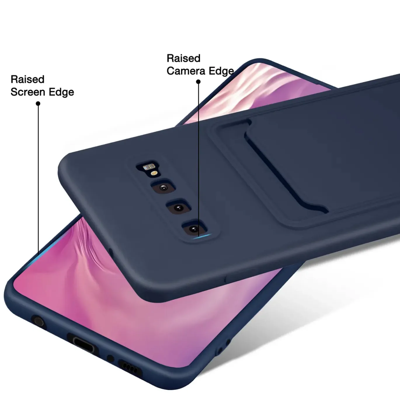 Samsung Galaxy S10 - Silikonhülle mit Kartenfach & Kameraschutz