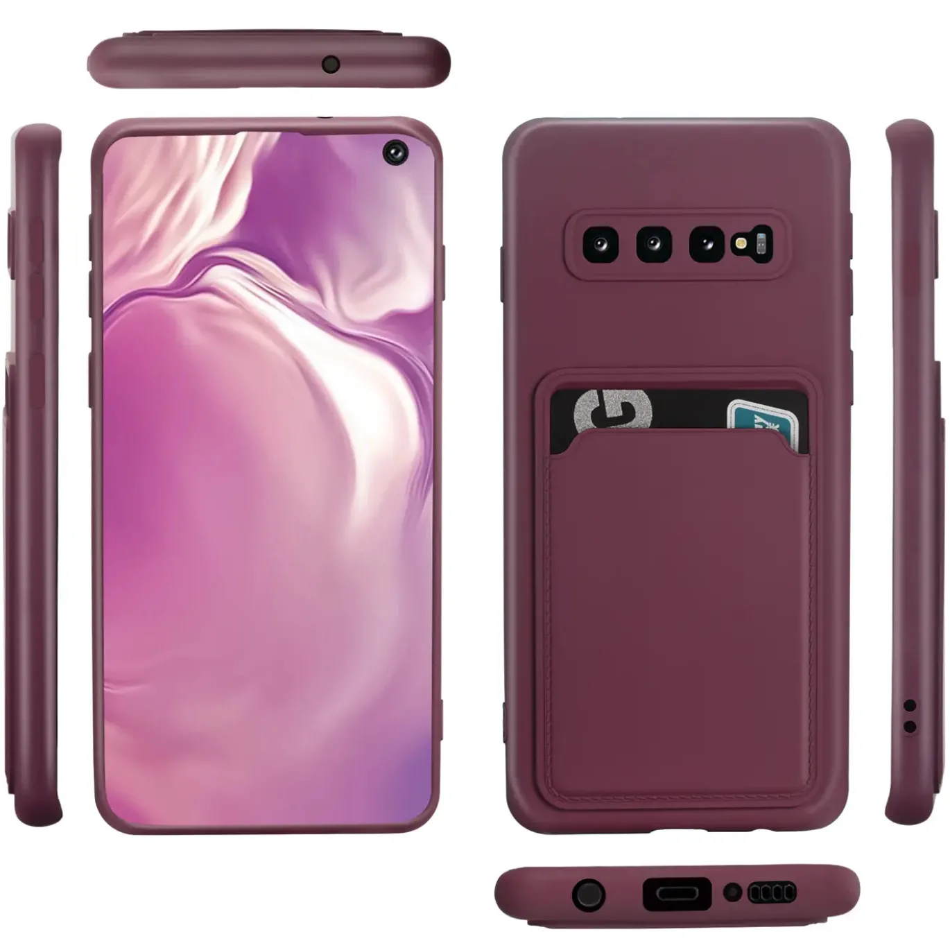 Samsung Galaxy S10 - Silikonhülle mit Kartenfach & Kameraschutz