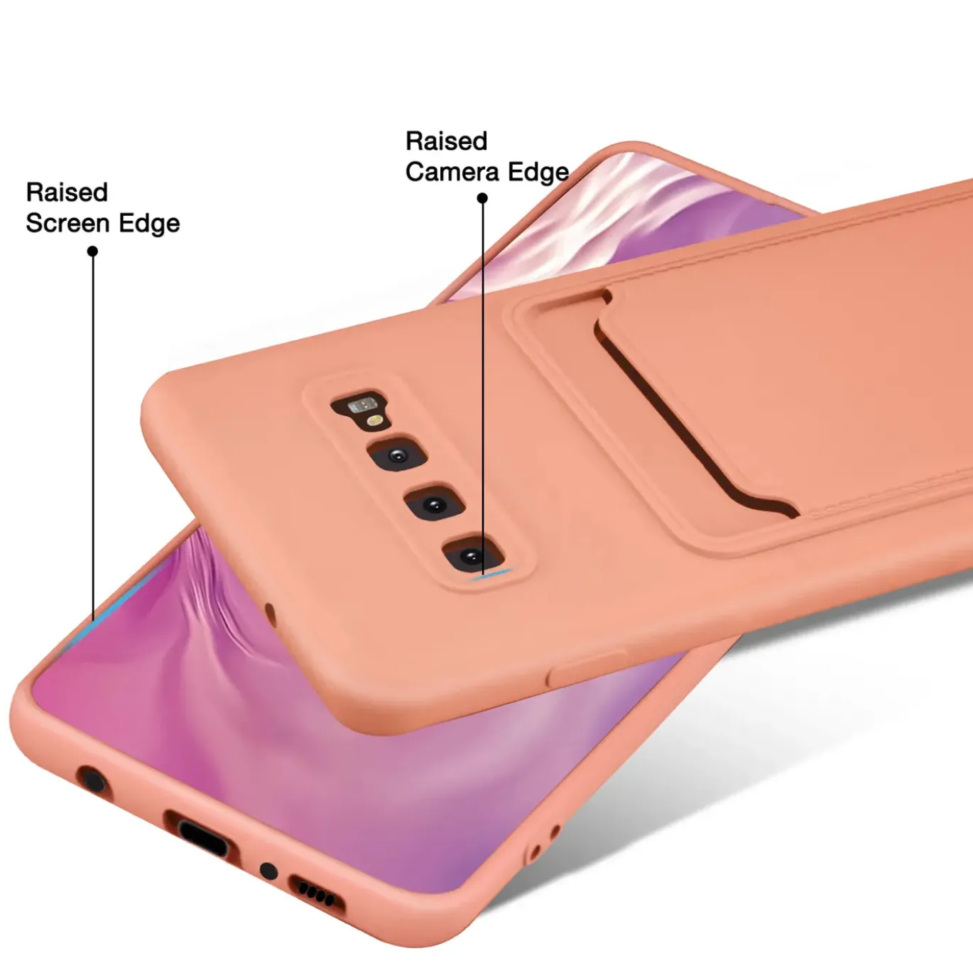 Samsung Galaxy S10 - Silikonhülle mit Kartenfach & Kameraschutz