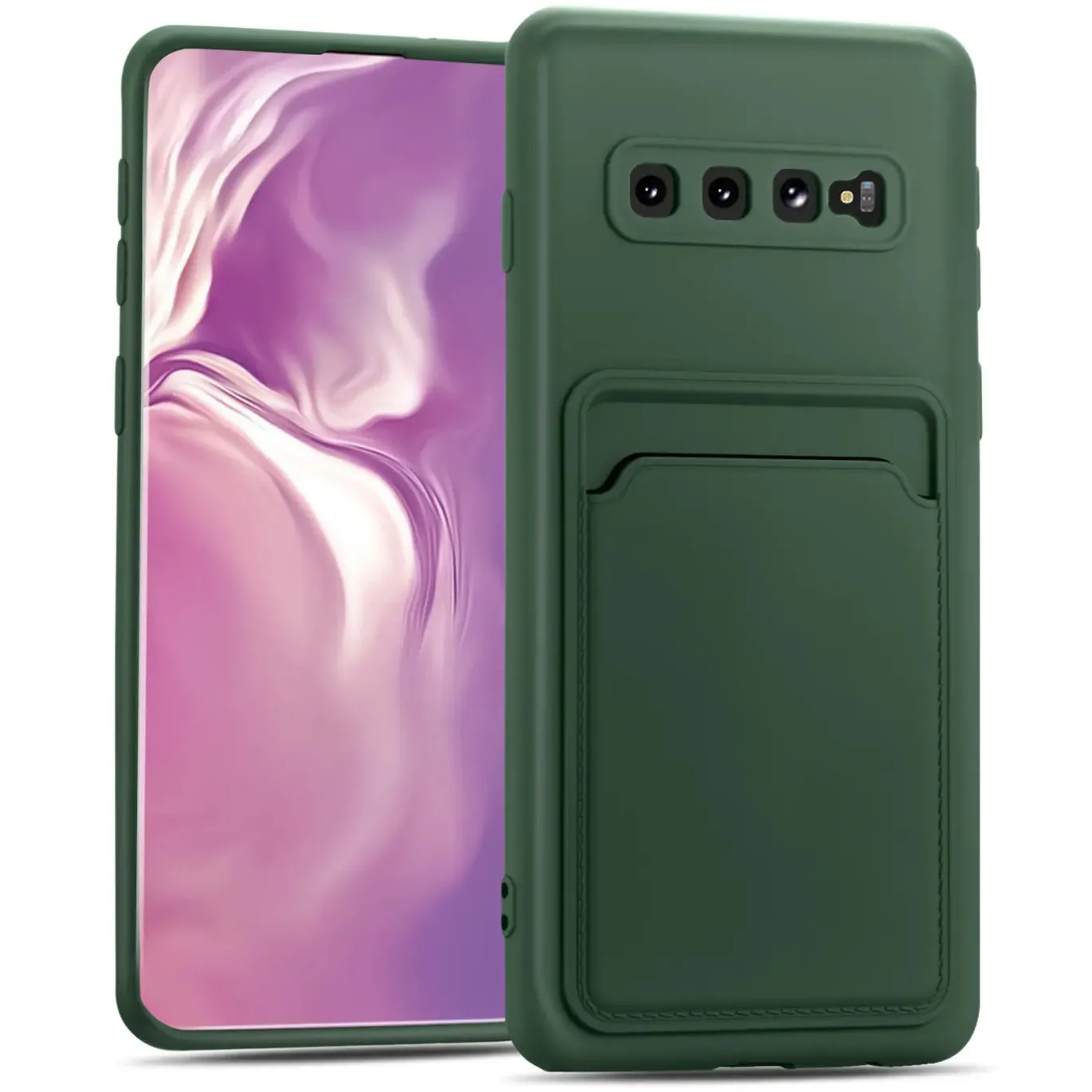 Samsung Galaxy S10 - Silikonhülle mit Kartenfach & Kameraschutz
