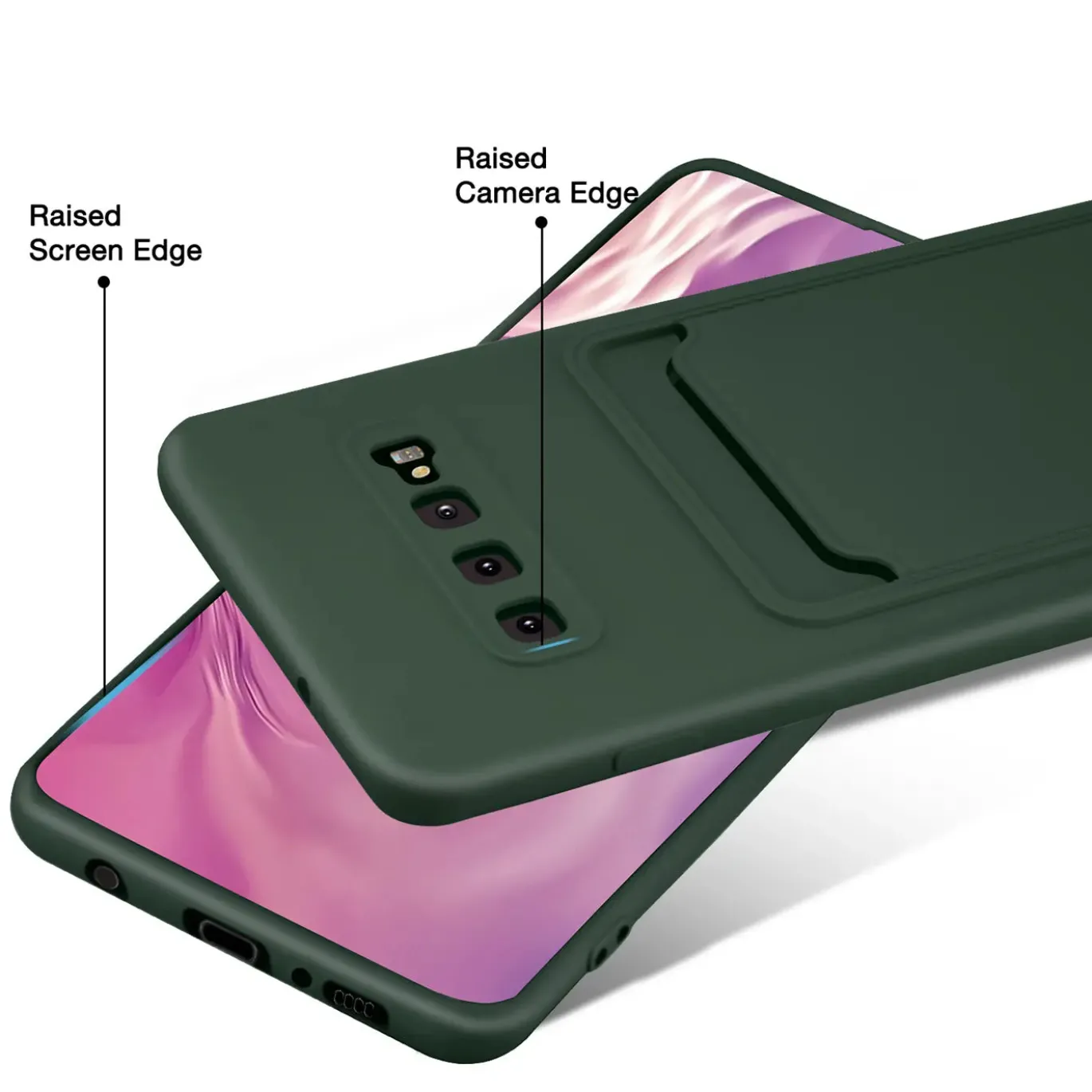 Samsung Galaxy S10 - Silikonhülle mit Kartenfach & Kameraschutz