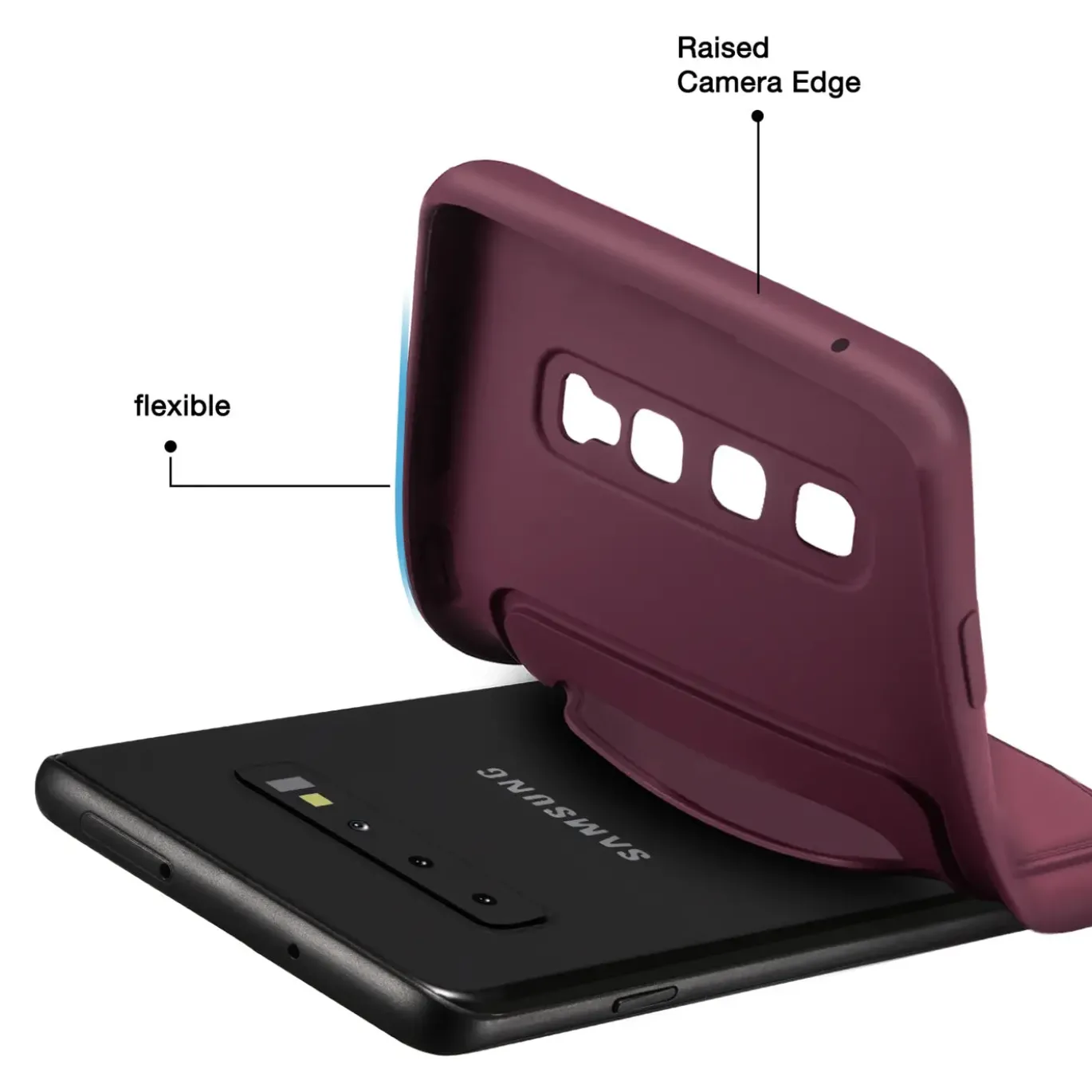 Samsung Galaxy S10 - Silikonhülle mit Kartenfach & Kameraschutz