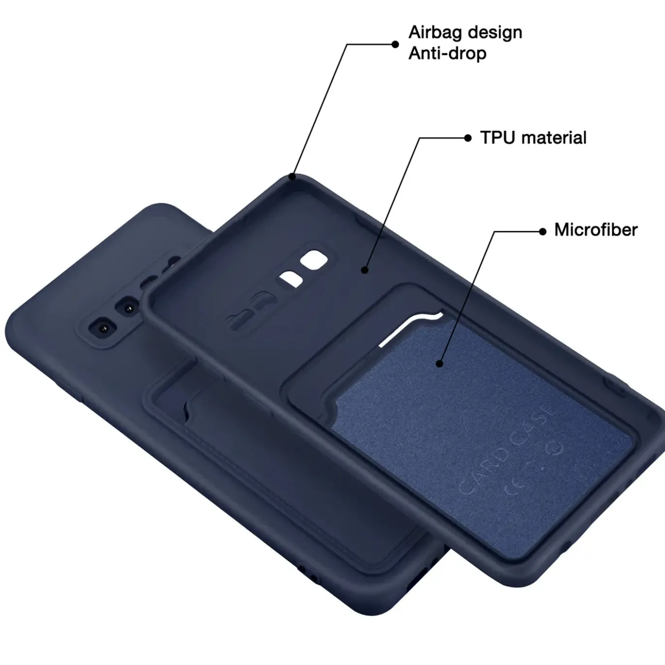 Samsung Galaxy S10 - Silikonhülle mit Kartenfach & Kameraschutz