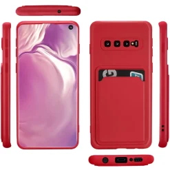 Samsung Galaxy S10 - Silikonhülle mit Kartenfach & Kameraschutz