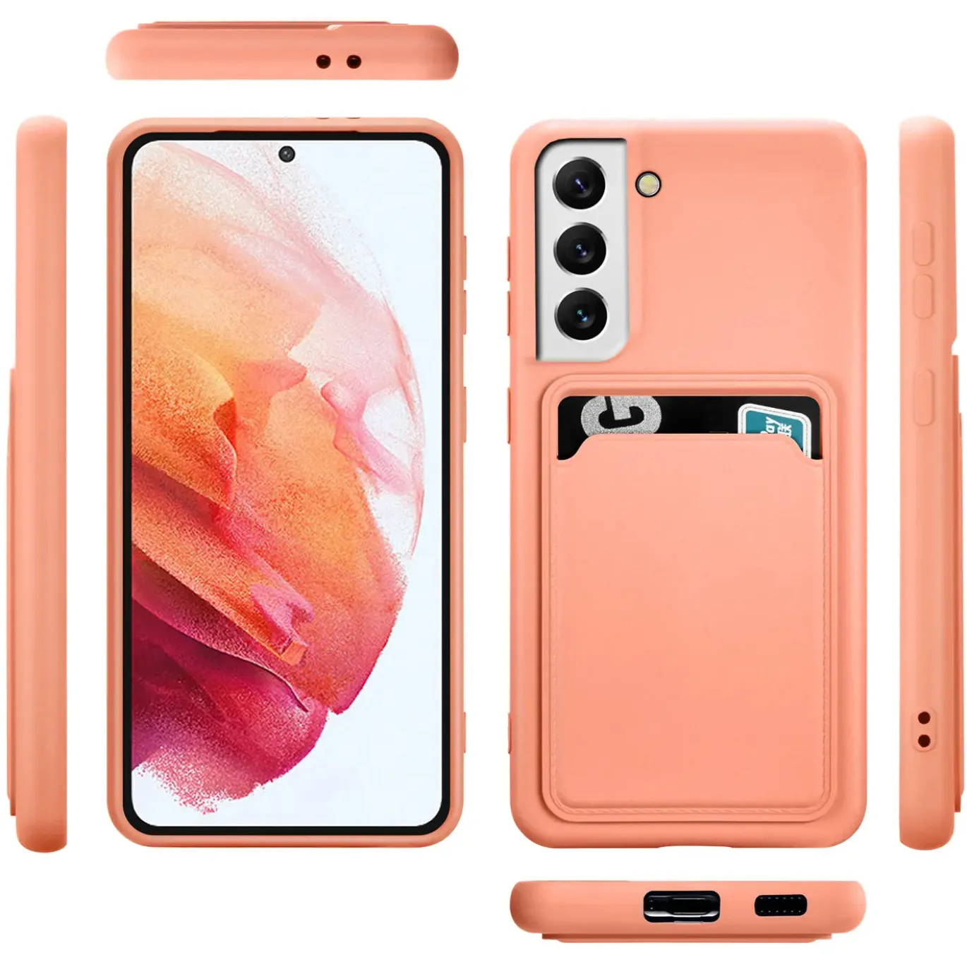 Samsung Galaxy S22 - Silikonhülle mit Kartenfach & Kameraschutz