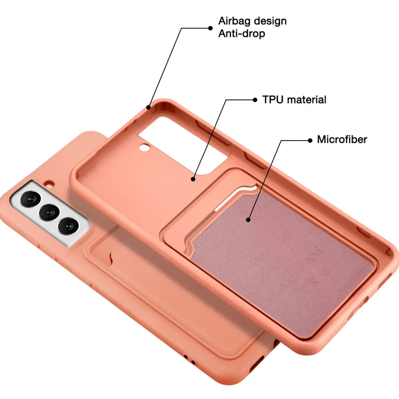 Samsung Galaxy S22 - Silikonhülle mit Kartenfach & Kameraschutz