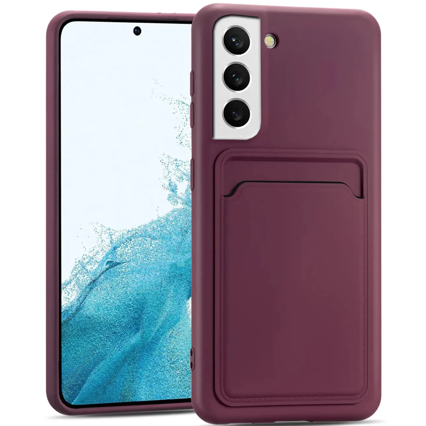 Samsung Galaxy S22 - Silikonhülle mit Kartenfach & Kameraschutz