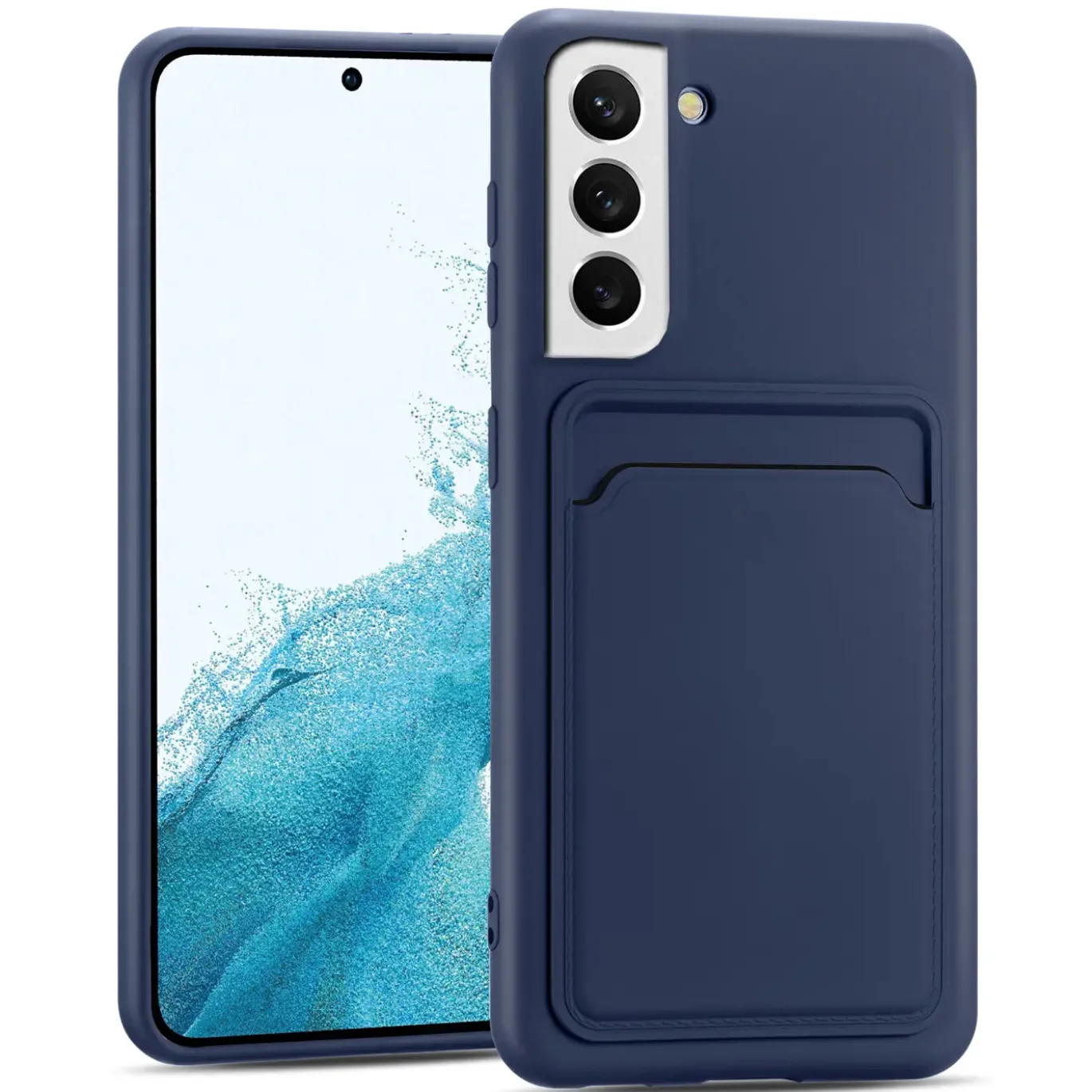 Samsung Galaxy S22 - Silikonhülle mit Kartenfach & Kameraschutz