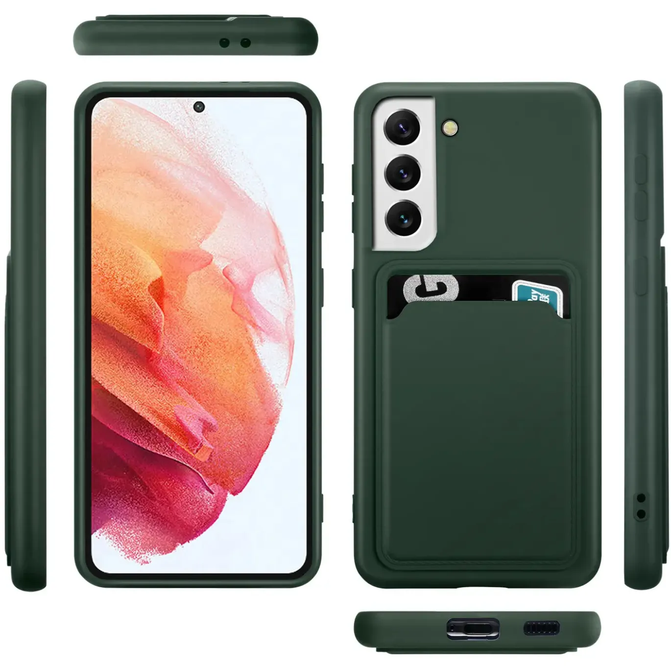 Samsung Galaxy S22 - Silikonhülle mit Kartenfach & Kameraschutz