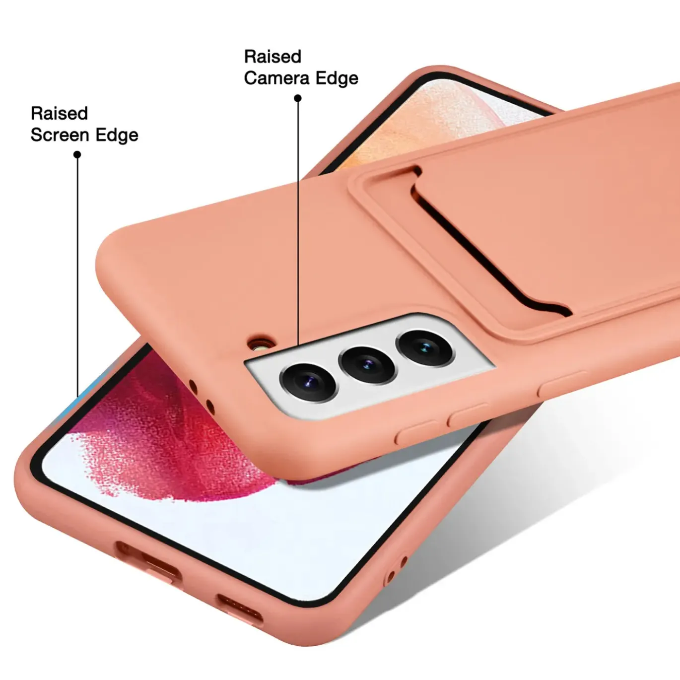 Samsung Galaxy S22 - Silikonhülle mit Kartenfach & Kameraschutz