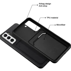 Samsung Galaxy S22 - Silikonhülle mit Kartenfach & Kameraschutz
