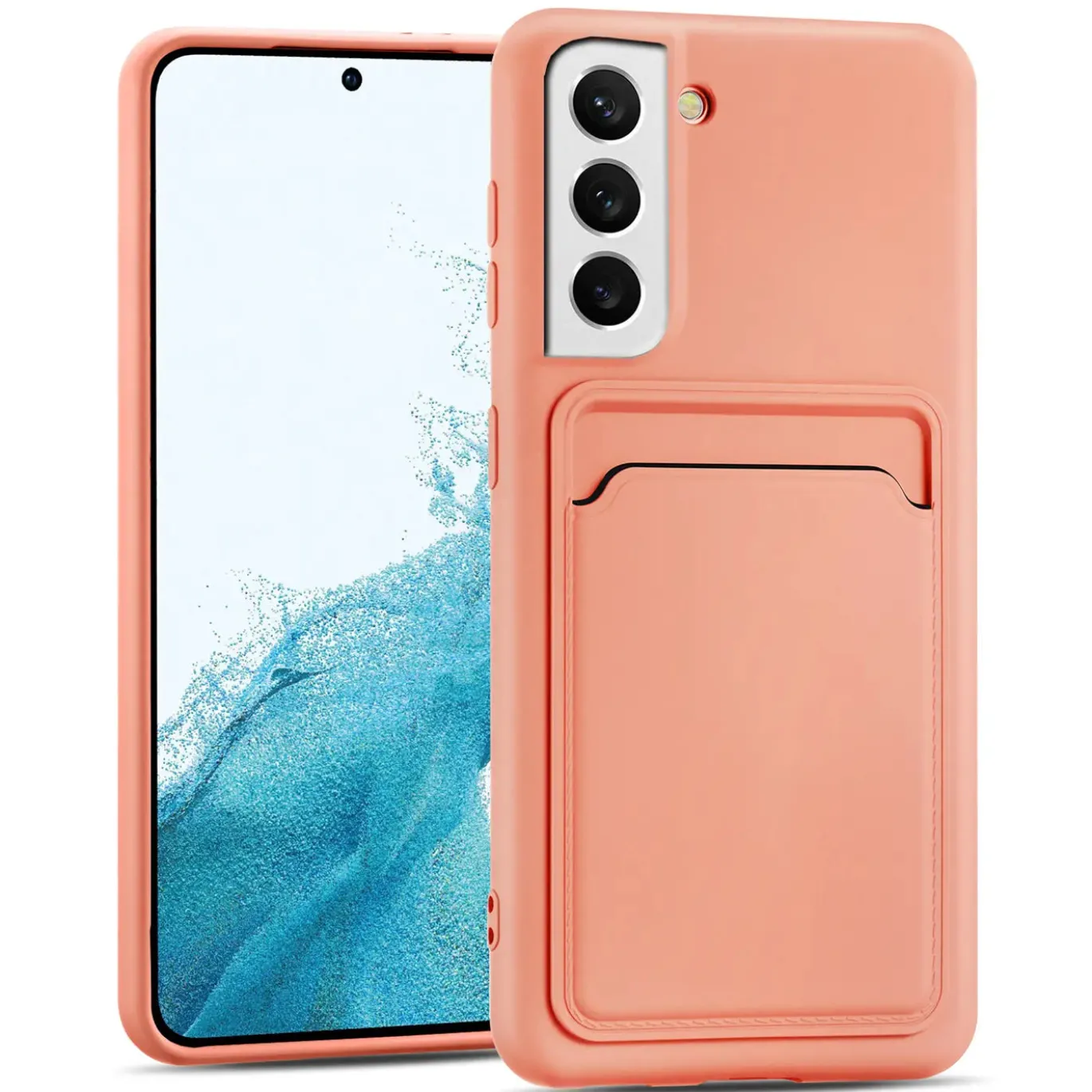 Samsung Galaxy S22 - Silikonhülle mit Kartenfach & Kameraschutz