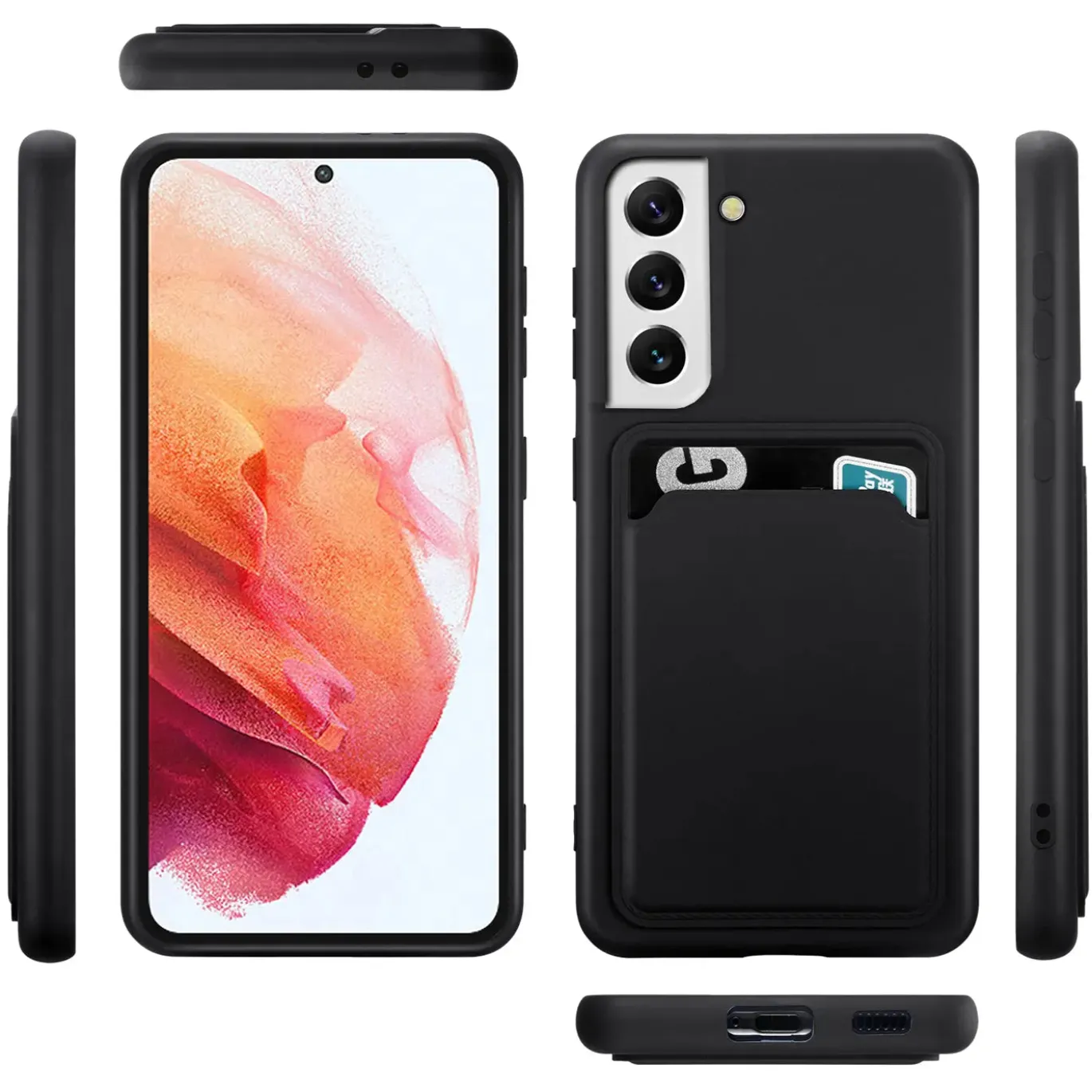 Samsung Galaxy S22 - Silikonhülle mit Kartenfach & Kameraschutz