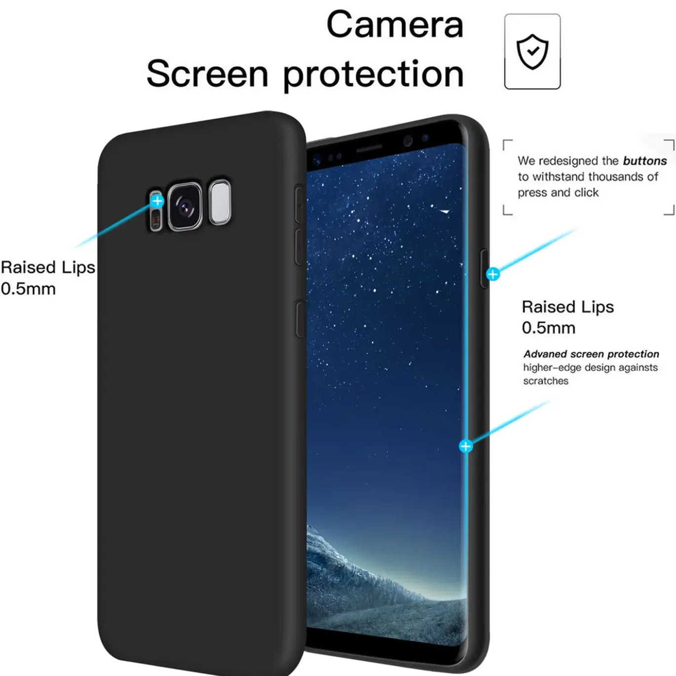 Samsung Galaxy S8 - Silikon Case mit Mikrofaser-Innenseite