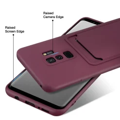 Samsung Galaxy S9 - Silikonhülle mit Kartenfach & Kameraschutz