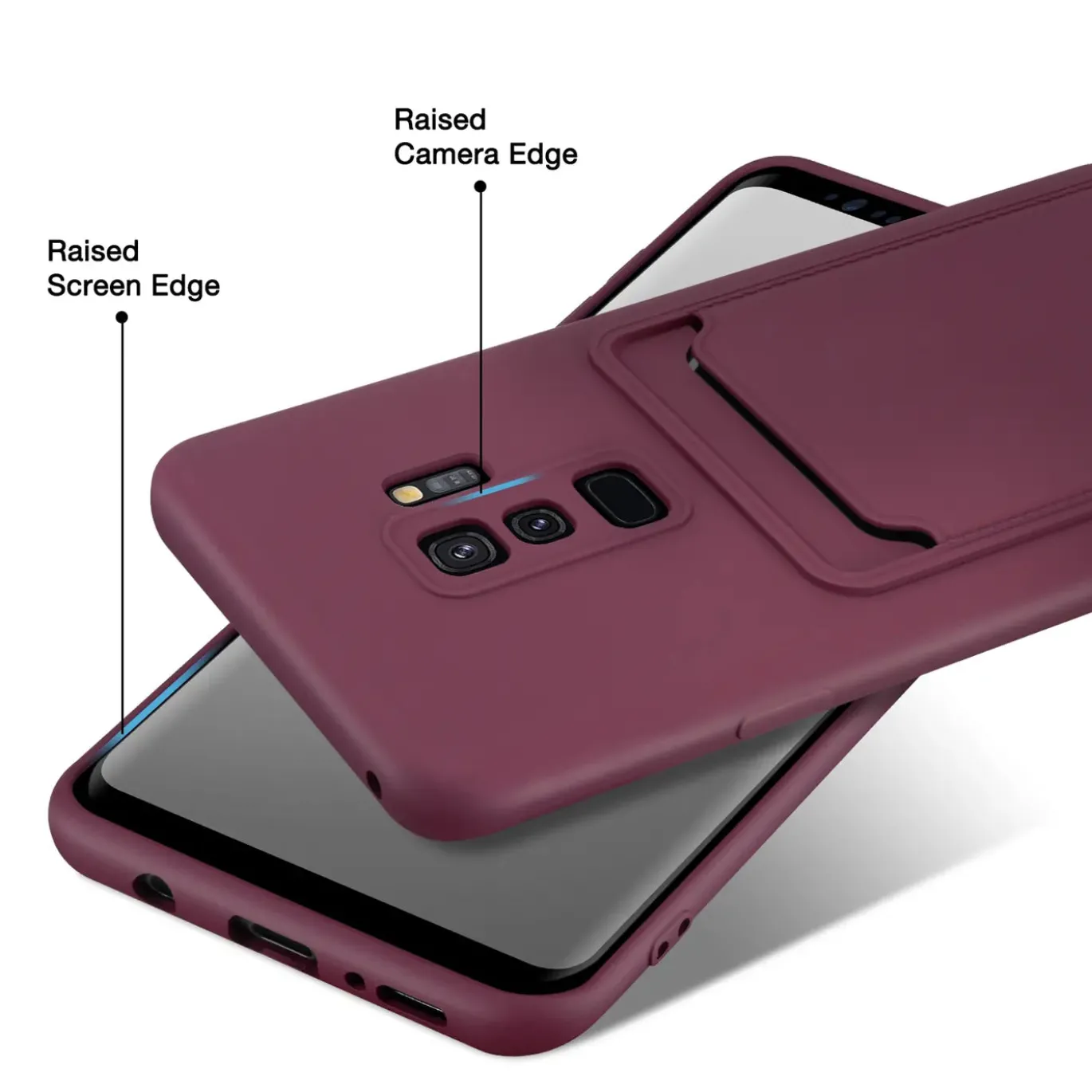 Samsung Galaxy S9 - Silikonhülle mit Kartenfach & Kameraschutz