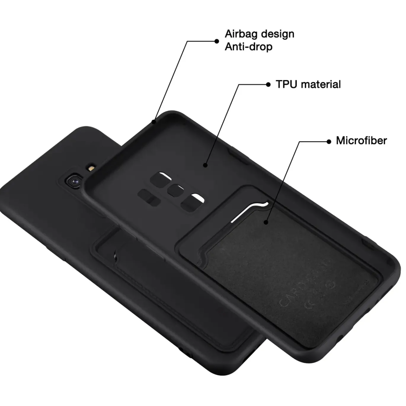 Samsung Galaxy S9 - Silikonhülle mit Kartenfach & Kameraschutz