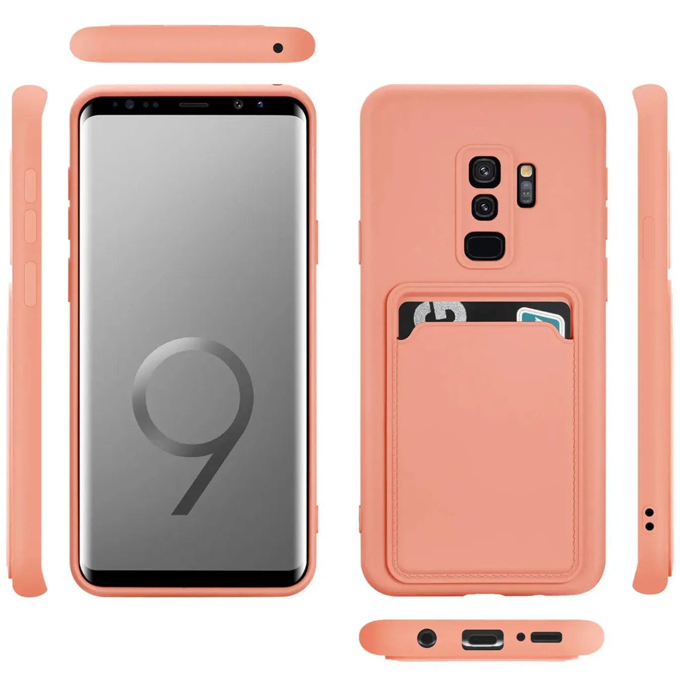 Samsung Galaxy S9 - Silikonhülle mit Kartenfach & Kameraschutz