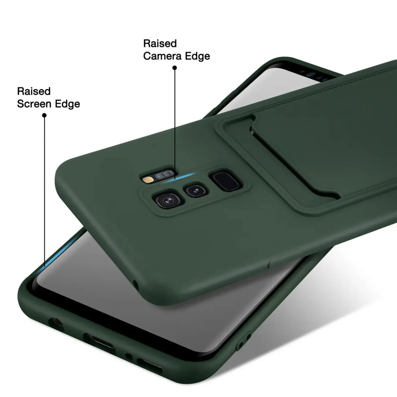 Samsung Galaxy S9 - Silikonhülle mit Kartenfach & Kameraschutz