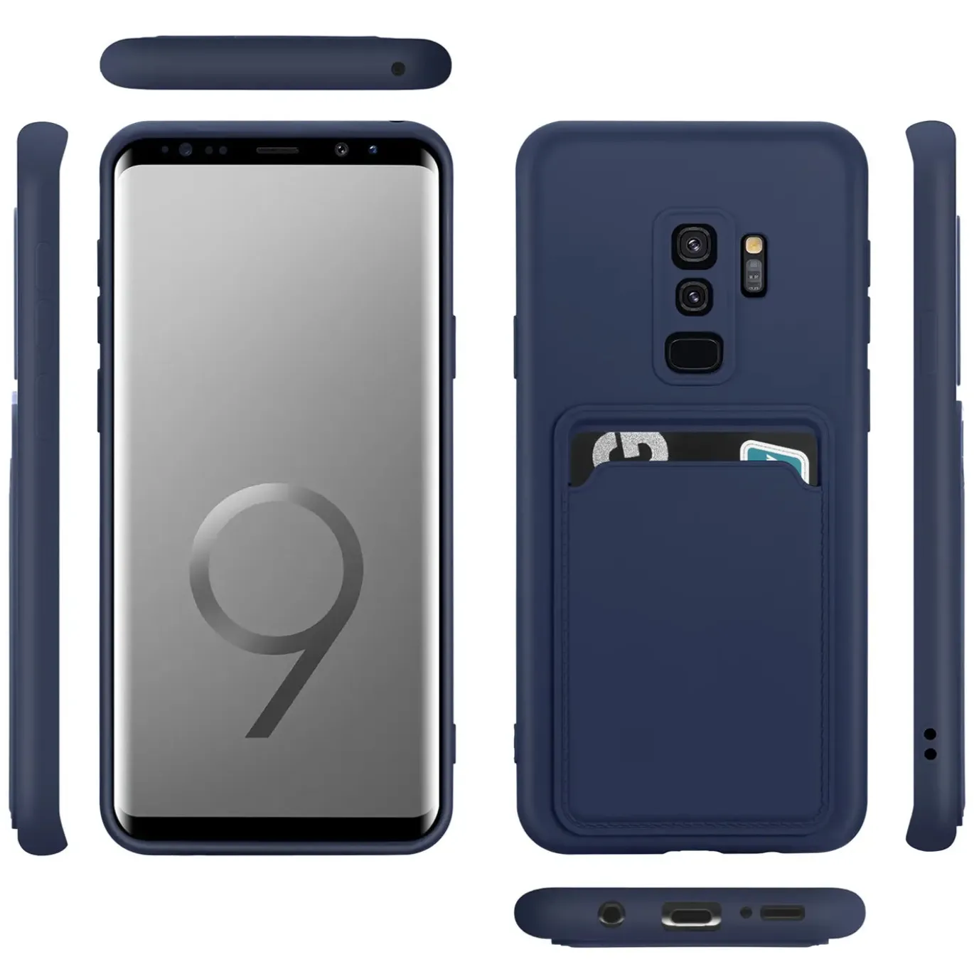 Samsung Galaxy S9 - Silikonhülle mit Kartenfach & Kameraschutz