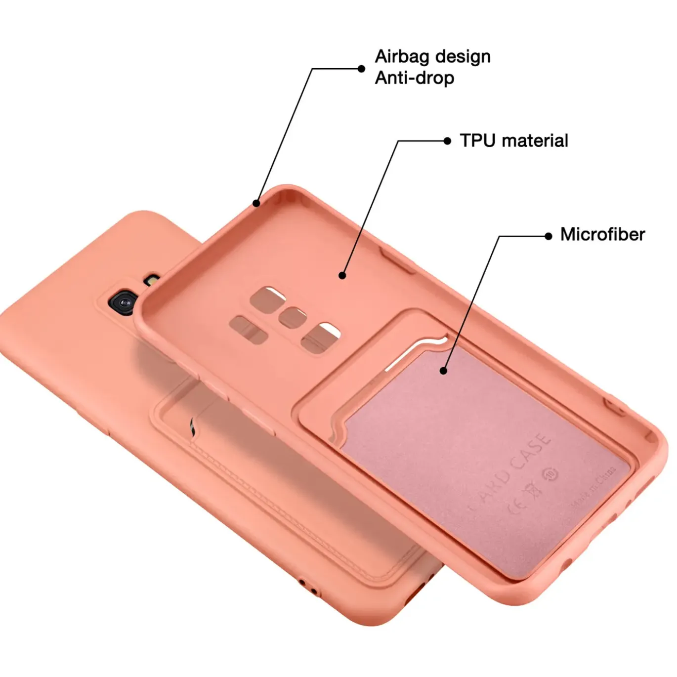 Samsung Galaxy S9 - Silikonhülle mit Kartenfach & Kameraschutz