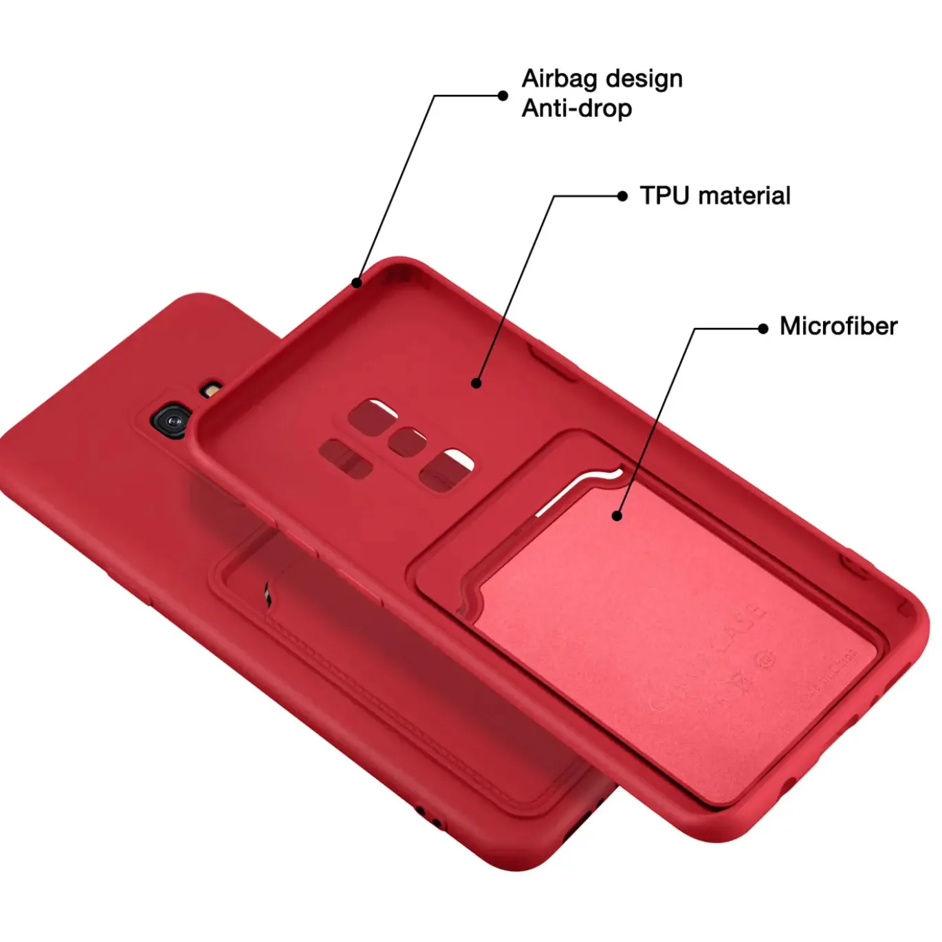 Samsung Galaxy S9 - Silikonhülle mit Kartenfach & Kameraschutz