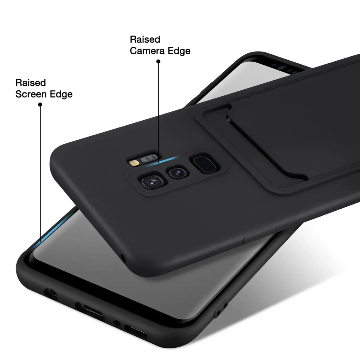 Samsung Galaxy S9 - Silikonhülle mit Kartenfach & Kameraschutz