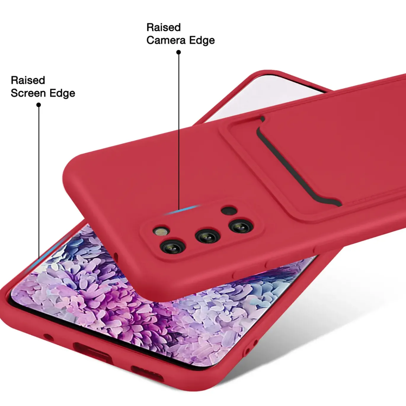 Samsung Galaxy S20 - Silikonhülle mit Kartenfach & Kameraschutz