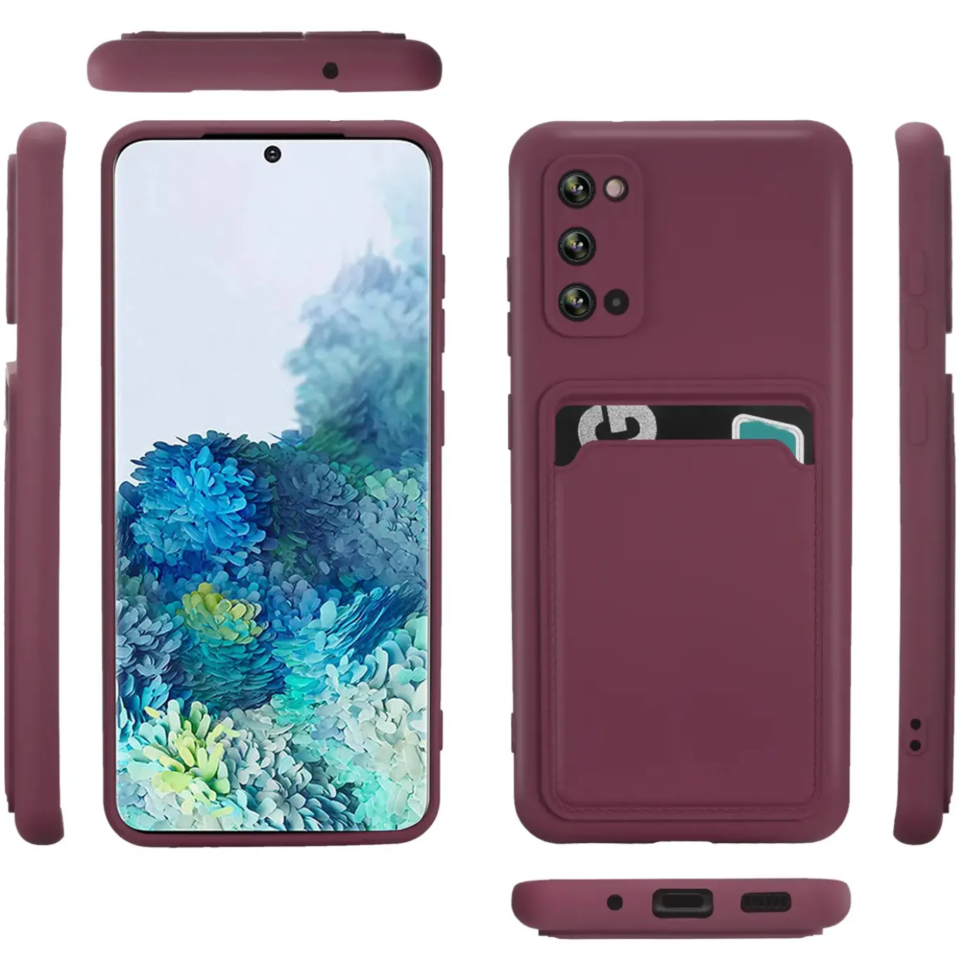Samsung Galaxy S20 - Silikonhülle mit Kartenfach & Kameraschutz