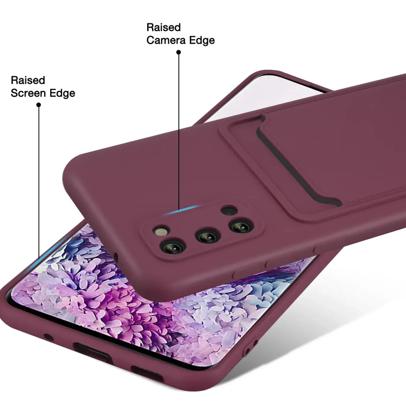Samsung Galaxy S20 - Silikonhülle mit Kartenfach & Kameraschutz