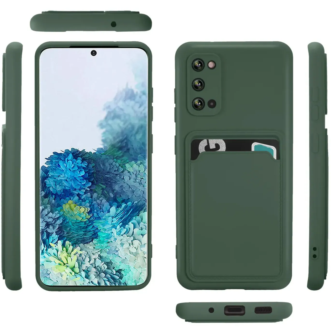 Samsung Galaxy S20 - Silikonhülle mit Kartenfach & Kameraschutz
