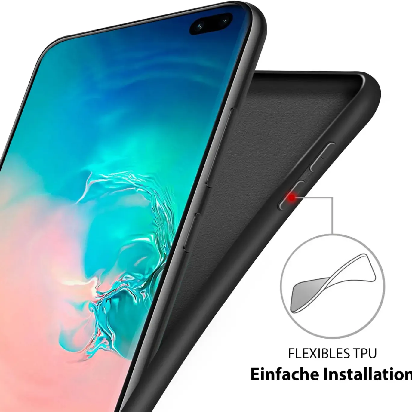 Samsung Galaxy S10 - Silikon Case mit Mikrofaser-Innenseite