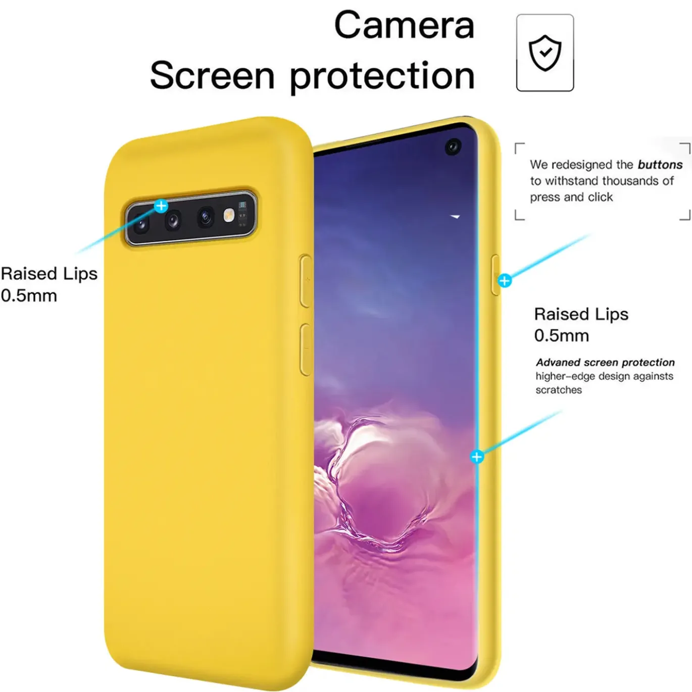 Samsung Galaxy S10 - Silikon Case mit Mikrofaser-Innenseite