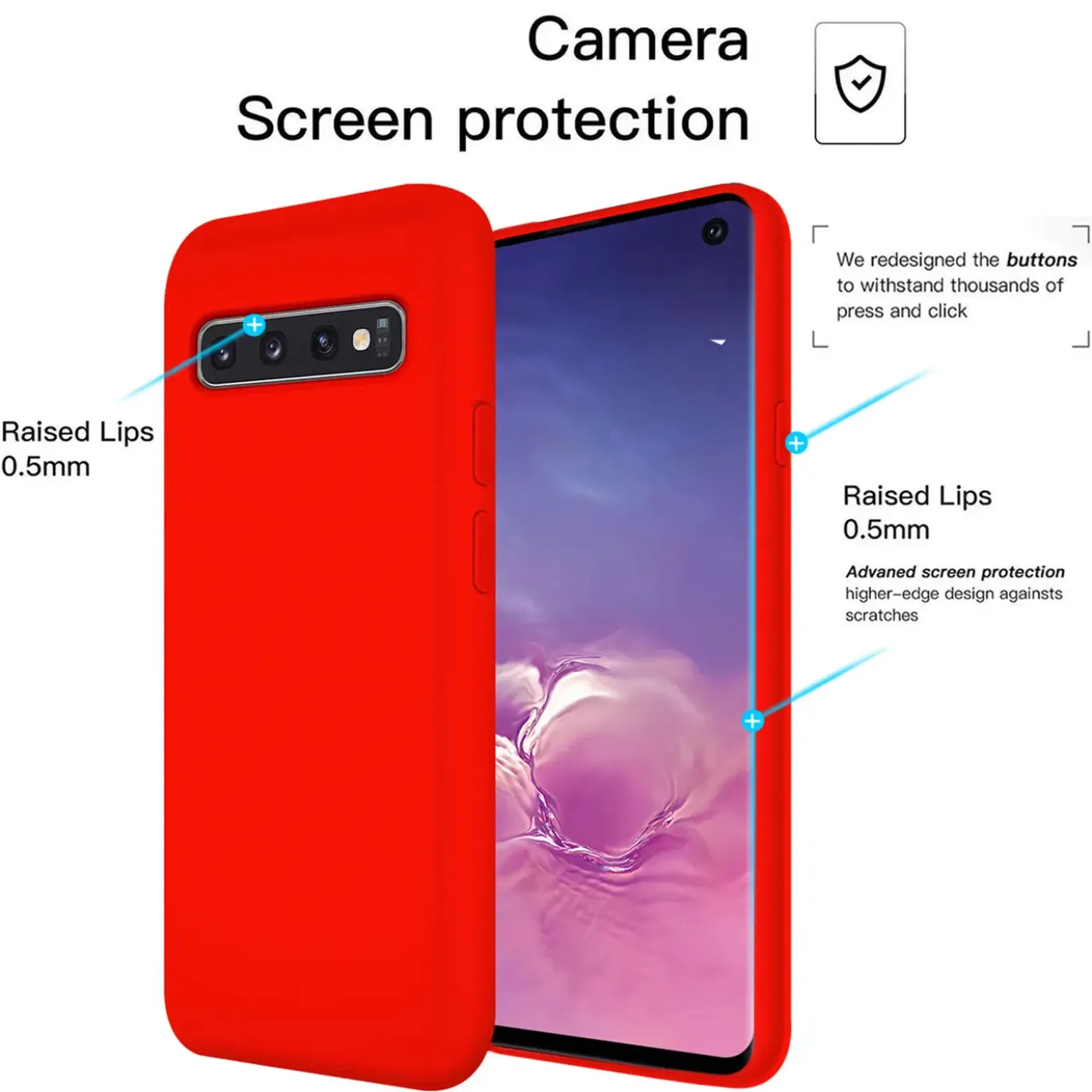 Samsung Galaxy S10 - Silikon Case mit Mikrofaser-Innenseite
