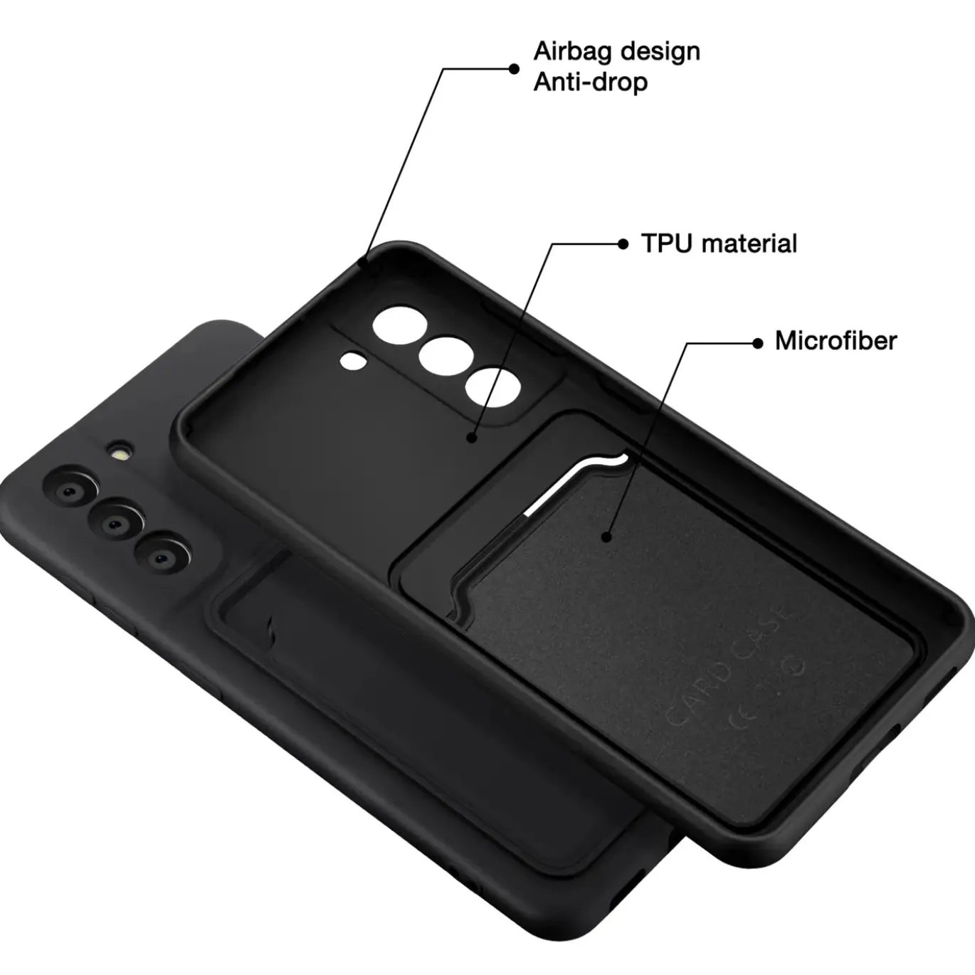Samsung Galaxy S21 - Silikonhülle mit Kartenfach & Kameraschutz