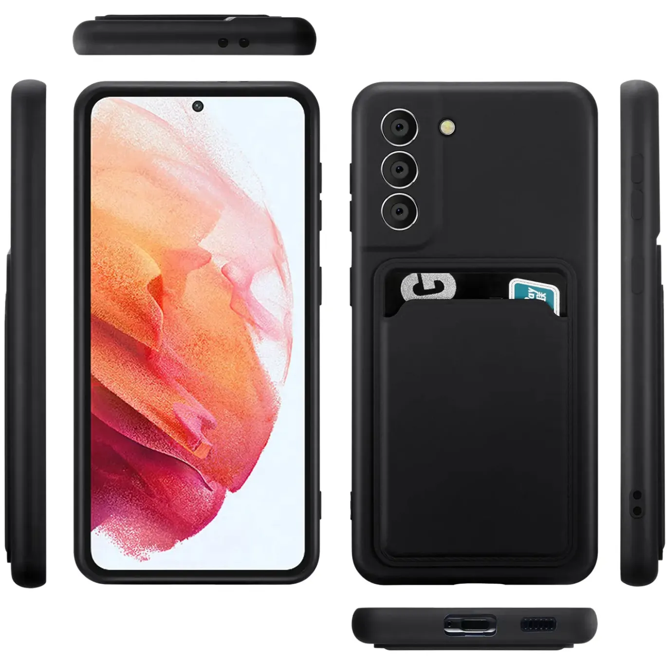 Samsung Galaxy S21 - Silikonhülle mit Kartenfach & Kameraschutz