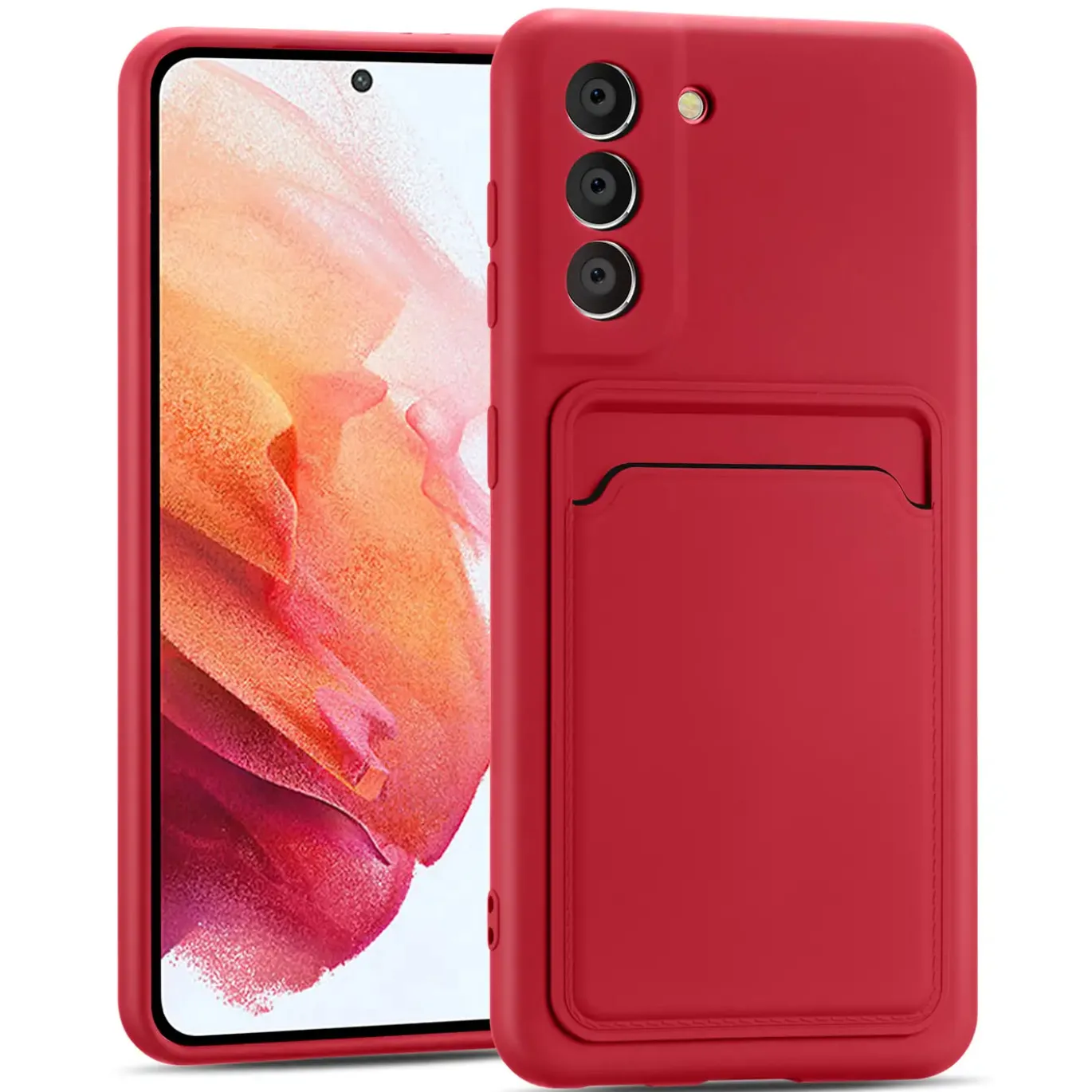 Samsung Galaxy S21 - Silikonhülle mit Kartenfach & Kameraschutz
